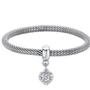 Buckley London Silver Mesh Charm Bracelet